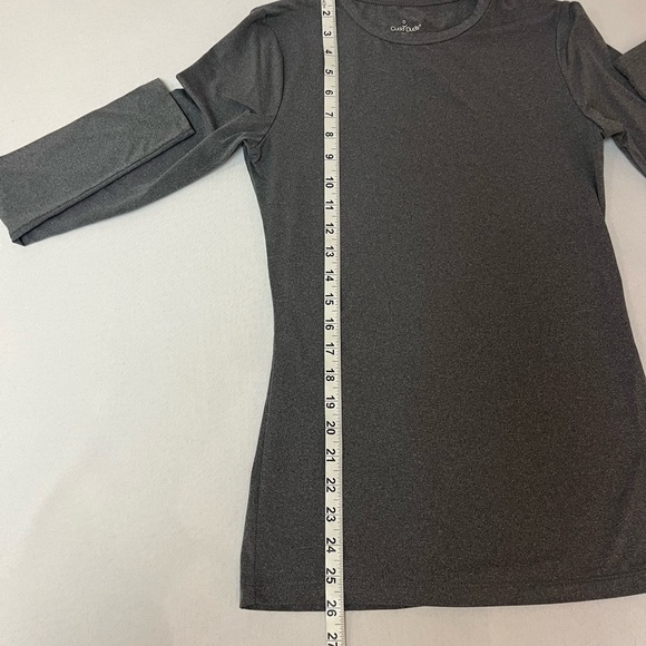 Grey Cuddl Duds  Long Sleeve Women's Microwear Lightweight Fleece Crew Neck Top - Picture 6 of 8